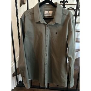 Mens Size 3XL Father Sons Stretch Slim Fit long sleeve button-down dress Shirt